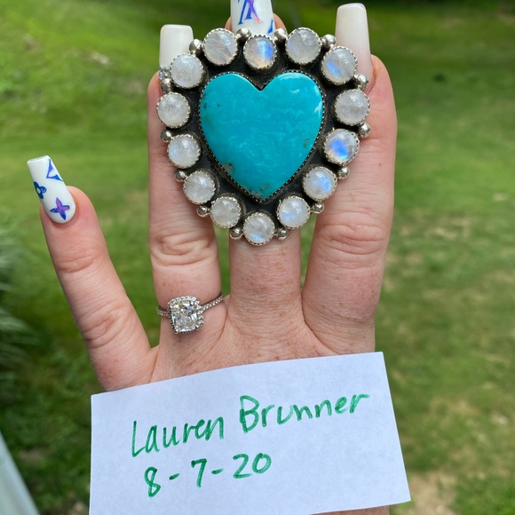 🛑SOLD🛑M&S sterling Turquoise heart ring size 7 - Picture 5 of 5